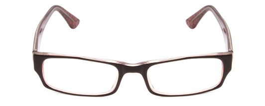 Front View of Moda Vision 2013 Designer Progressive Lens Prescription Rx Eyeglasses in Orange Crystal Layer Mosaic Black Unisex Rectangle Full Rim Acetate 55 mm