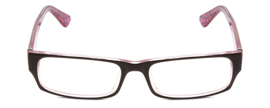 Front View of Moda Vision 2013 Unisex Rectangle Reading Glasses Pink Crystal Mosaic Black 55mm