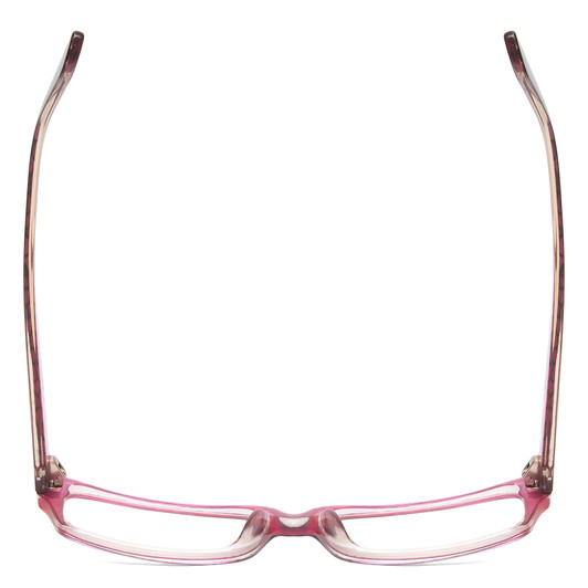 Top View of Moda Vision 2013 Designer Single Vision Prescription Rx Eyeglasses in Pink Crystal Layer Mosaic Black Unisex Rectangle Full Rim Acetate 55 mm