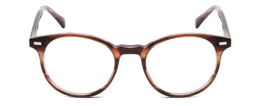 Front View of Ernest Hemingway H4908 Designer Bi-Focal Prescription Rx Eyeglasses in Brown Amber Crystal Unisex Round Full Rim Acetate 49 mm