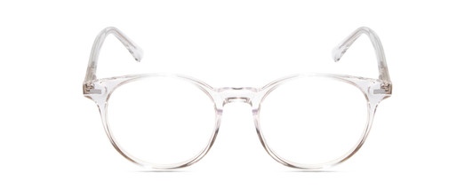 Front View of Ernest Hemingway H4908 Unisex Round Designer Reading Glasses Clear Crystal 49 mm