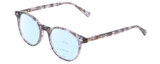 Profile View of Ernest Hemingway H4908 Designer Progressive Lens Blue Light Blocking Eyeglasses in Grey Crystal Smoke Marble Unisex Round Full Rim Acetate 49 mm