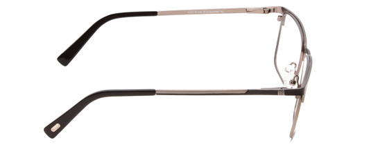 Side View of Ernest Hemingway H4909 Designer Progressive Lens Prescription Rx Eyeglasses in Black/Gun Metal Unisex Rectangle Full Rim Metal 55 mm