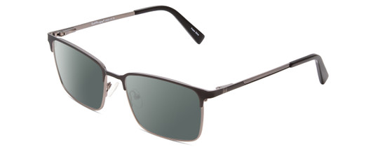 Profile View of Ernest Hemingway H4909 Designer Polarized Sunglasses with Custom Cut Smoke Grey Lenses in Black/Gun Metal Unisex Rectangle Full Rim Metal 55 mm