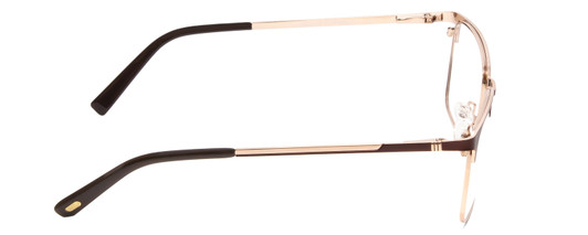 Side View of Ernest Hemingway H4909 Unisex Rectangle Designer Reading Glasses Brown/Gold 55mm