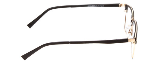 Side View of Ernest Hemingway H4904 Unisex Cateye Designer Reading Glasses in Black/Gold 55mm
