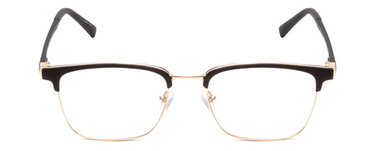 Front View of Ernest Hemingway H4904 Designer Single Vision Prescription Rx Eyeglasses in Matte Black/Gold Unisex Cateye Full Rim Acetate 55 mm