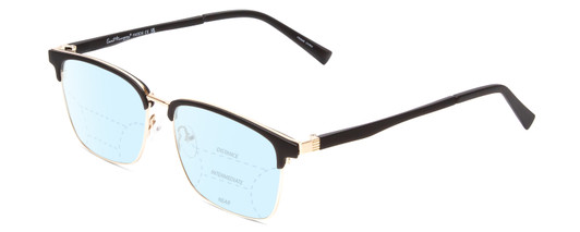 Profile View of Ernest Hemingway H4904 Designer Progressive Lens Blue Light Blocking Eyeglasses in Matte Black/Gold Unisex Cateye Full Rim Acetate 55 mm