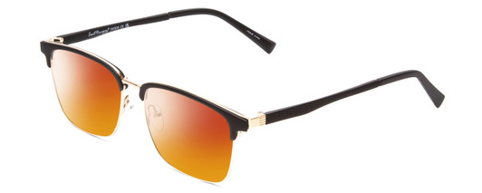 Profile View of Ernest Hemingway H4904 Designer Polarized Sunglasses with Custom Cut Red Mirror Lenses in Matte Black/Gold Unisex Cateye Full Rim Acetate 55 mm