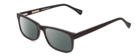 Profile View of Ernest Hemingway H4807 Designer Polarized Sunglasses with Custom Cut Smoke Grey Lenses in Matte Black Unisex Square Full Rim Acetate 54 mm