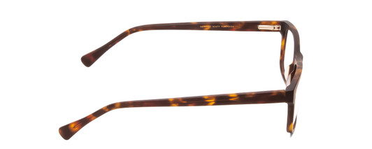 Side View of Ernest Hemingway H4807 Designer Single Vision Prescription Rx Eyeglasses in Matte Yellow Brown Tortoise Havana Unisex Square Full Rim Acetate 54 mm
