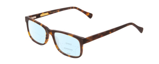 Profile View of Ernest Hemingway H4807 Designer Progressive Lens Blue Light Blocking Eyeglasses in Matte Yellow Brown Tortoise Havana Unisex Square Full Rim Acetate 54 mm
