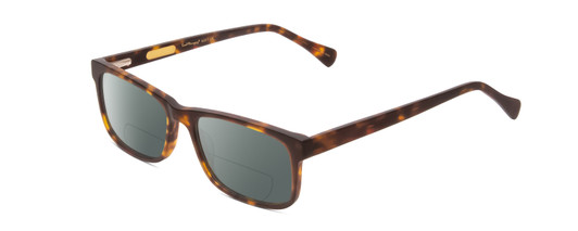 Profile View of Ernest Hemingway H4807 Designer Polarized Reading Sunglasses with Custom Cut Powered Smoke Grey Lenses in Matte Yellow Brown Tortoise Havana Unisex Square Full Rim Acetate 54 mm