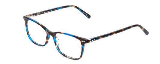 Profile View of Ernest Hemingway H4808 Designer Progressive Lens Blue Light Blocking Eyeglasses in Blue Brown Black Glitter Marble Ladies Cateye Full Rim Acetate 52 mm
