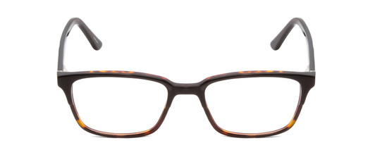 Front View of Ernest Hemingway H4811 Designer Bi-Focal Prescription Rx Eyeglasses in Gloss Black/Auburn Brown Yellow Tortoise Havana Layered Unisex Cateye Full Rim Acetate 53 mm