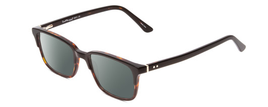 Profile View of Ernest Hemingway H4811 Designer Polarized Sunglasses with Custom Cut Smoke Grey Lenses in Gloss Black/Auburn Brown Yellow Tortoise Havana Layered Unisex Cateye Full Rim Acetate 53 mm