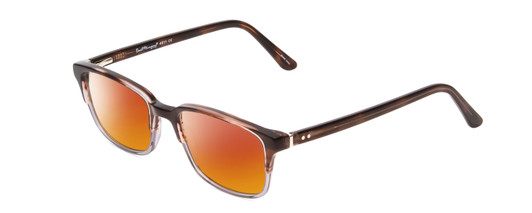 Profile View of Ernest Hemingway H4811 Designer Polarized Sunglasses with Custom Cut Red Mirror Lenses in Brown Tortoise Havana/Grey Crystal Layered Unisex Cateye Full Rim Acetate 53 mm
