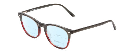 Profile View of Ernest Hemingway H4812 Designer Progressive Lens Blue Light Blocking Eyeglasses in Forest Green/Amber Brown Crystal Fade Ladies Round Full Rim Acetate 49 mm