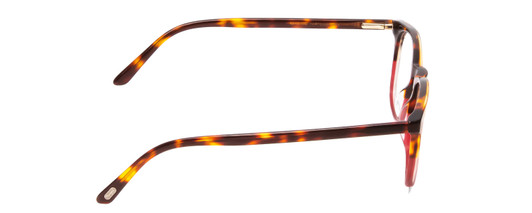 Side View of Ernest Hemingway H4812 Designer Progressive Lens Prescription Rx Eyeglasses in Brown Yellow Tortoise Havana/Rose Red Crystal Fade Ladies Round Full Rim Acetate 49 mm
