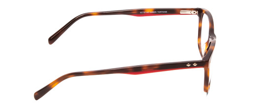 Side View of Ernest Hemingway H4815 Designer Reading Eye Glasses with Custom Cut Powered Lenses in Amber Brown Tortoise Havana Ladies Cateye Full Rim Acetate 52 mm