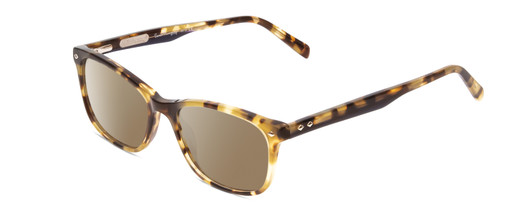 Profile View of Ernest Hemingway H4815 Designer Polarized Sunglasses with Custom Cut Amber Brown Lenses in Olive Green Brown Tortoise Havana Ladies Cateye Full Rim Acetate 52 mm