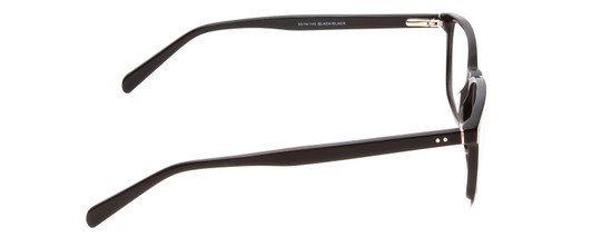 Side View of Ernest Hemingway H4817 Unisex Oval Acetate Designer Eyeglasses Gloss Black 55 mm