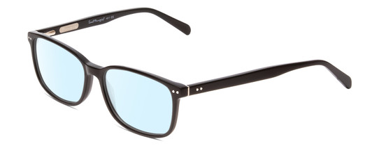 Profile View of Ernest Hemingway H4817 Designer Blue Light Blocking Eyeglasses in Gloss Black Unisex Oval Full Rim Acetate 55 mm