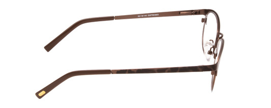 Side View of Ernest Hemingway H4821 Designer Reading Eye Glasses with Custom Cut Powered Lenses in Antique Brown Espresso Tortoise Ladies Cateye Full Rim Stainless Steel 52 mm