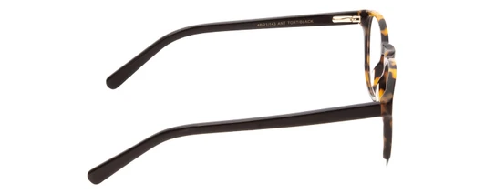 Side View of Ernest Hemingway H4829 Designer Progressive Lens Prescription Rx Eyeglasses in Antique Brown Yellow Tortoise Havana Black Unisex Round Full Rim Acetate 48 mm
