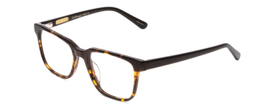 Profile View of Ernest Hemingway H4831 Designer Single Vision Prescription Rx Eyeglasses in Brown Yellow Tortoise Havana/Gloss Black Unisex Rectangle Full Rim Acetate 50 mm