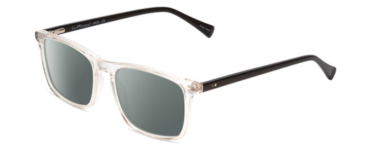 Profile View of Ernest Hemingway H4833 Designer Polarized Sunglasses with Custom Cut Smoke Grey Lenses in Clear Crystal/Gloss Black Unisex Cateye Full Rim Acetate 52 mm