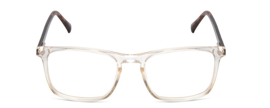 Front View of Ernest Hemingway H4833 Designer Reading Eye Glasses with Custom Cut Powered Lenses in Clear Crystal/Brown Yellow Tortoise Havana Unisex Cateye Full Rim Acetate 52 mm