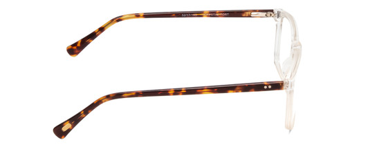 Side View of Ernest Hemingway H4833 Designer Progressive Lens Prescription Rx Eyeglasses in Clear Crystal/Brown Yellow Tortoise Havana Unisex Cateye Full Rim Acetate 52 mm