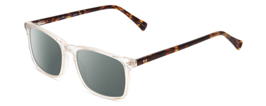 Profile View of Ernest Hemingway H4833 Designer Polarized Sunglasses with Custom Cut Smoke Grey Lenses in Clear Crystal/Brown Yellow Tortoise Havana Unisex Cateye Full Rim Acetate 52 mm