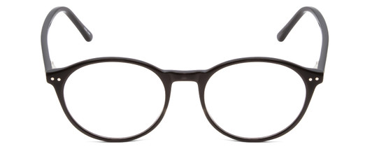 Front View of Ernest Hemingway H4835 Designer Progressive Lens Prescription Rx Eyeglasses in Gloss Black Ladies Round Full Rim Acetate 50 mm