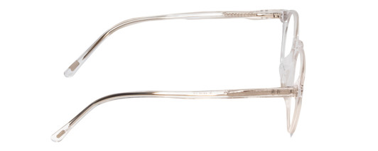 Side View of Ernest Hemingway H4835 Designer Reading Eye Glasses with Custom Cut Powered Lenses in Clear Crystal Silver Glitter Ladies Round Full Rim Acetate 50 mm