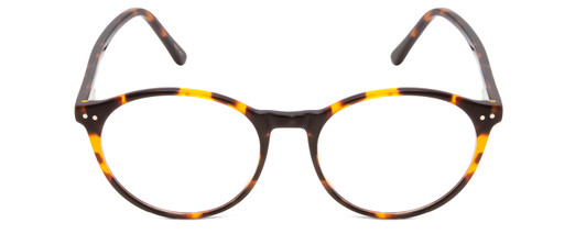 Front View of Ernest Hemingway H4835 Designer Progressive Lens Prescription Rx Eyeglasses in Auburn Brown Yellow Tortoise Havana Ladies Round Full Rim Acetate 50 mm