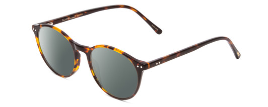 Profile View of Ernest Hemingway H4835 Designer Polarized Sunglasses with Custom Cut Smoke Grey Lenses in Auburn Brown Yellow Tortoise Havana Ladies Round Full Rim Acetate 50 mm