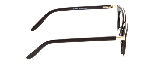 Side View of Ernest Hemingway H4838 Designer Bi-Focal Prescription Rx Eyeglasses in Gloss Black/Gold Accents Ladies Cateye Full Rim Acetate 49 mm