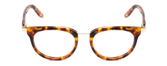 Front View of Ernest Hemingway H4838 Designer Progressive Lens Prescription Rx Eyeglasses in Aurburn Brown Yellow Tortoise Havana/Gold Accents Ladies Cateye Full Rim Acetate 49 mm