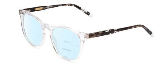 Profile View of Ernest Hemingway H4840 Designer Progressive Lens Blue Light Blocking Eyeglasses in Clear Crystal/Black Amber Brown Glitter Tortoise Unisex Cateye Full Rim Acetate 50 mm