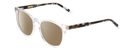 Profile View of Ernest Hemingway H4840 Designer Polarized Sunglasses with Custom Cut Amber Brown Lenses in Clear Crystal/Black Amber Brown Glitter Tortoise Unisex Cateye Full Rim Acetate 50 mm