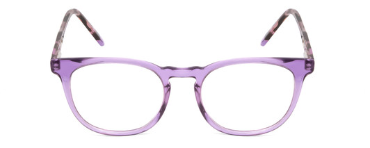 Front View of Ernest Hemingway H4840 Designer Single Vision Prescription Rx Eyeglasses in Purple Crystal/Lilac Brown Amber Glitter Tortoise Ladies Cateye Full Rim Acetate 50 mm