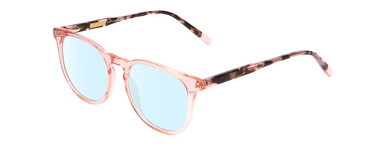 Profile View of Ernest Hemingway H4840 Designer Blue Light Blocking Eyeglasses in Pink Crystal/Brown Rose Amber Glitter Tortoise Ladies Cateye Full Rim Acetate 50 mm