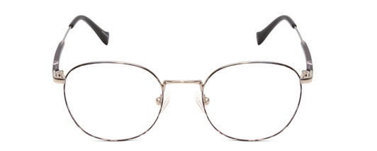 Front View of Ernest Hemingway H4841 Unisex Round Eyeglasses Silver Black Crystal Marble  50mm