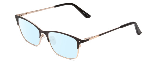 Profile View of Ernest Hemingway H4842 Designer Blue Light Blocking Eyeglasses in Satin Metallic Black Gold  Unisex Cateye Full Rim Stainless Steel 52 mm