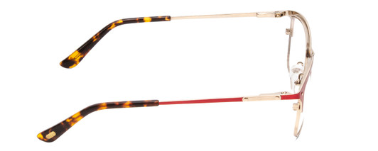 Side View of Ernest Hemingway H4842 Unisex Cateye Semi-Rimless Eyeglasses Satin Red Gold 52mm