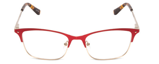 Front View of Ernest Hemingway H4842 Unisex Cateye Semi-Rimless Eyeglasses Satin Red Gold 52mm