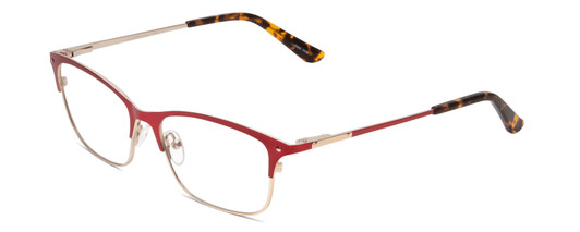 Profile View of Ernest Hemingway H4842 Designer Progressive Lens Blue Light Blocking Eyeglasses in Satin Metallic Red Gold Unisex Cateye Full Rim Stainless Steel 52 mm