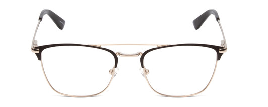 Front View of Ernest Hemingway H4843 Unisex Aviator Semi-Rimless Eyeglasses Black Silver 53 mm